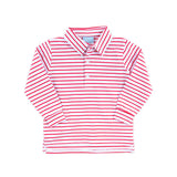 Red Stripe Long Sleeve Polo