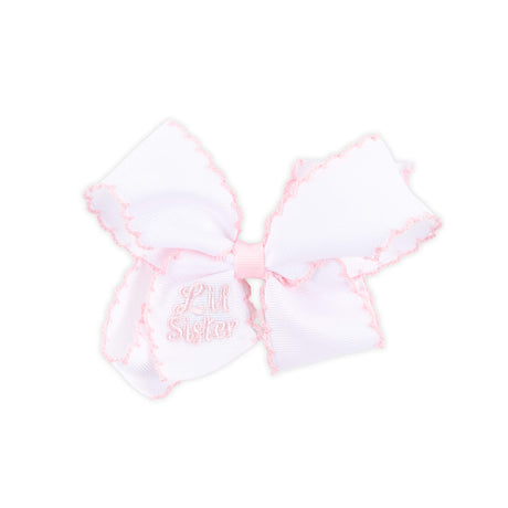 Lil Sister Embroidered Moonstitch Hair Bow