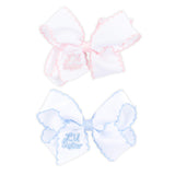 Lil Sister Embroidered Moonstitch Hair Bow