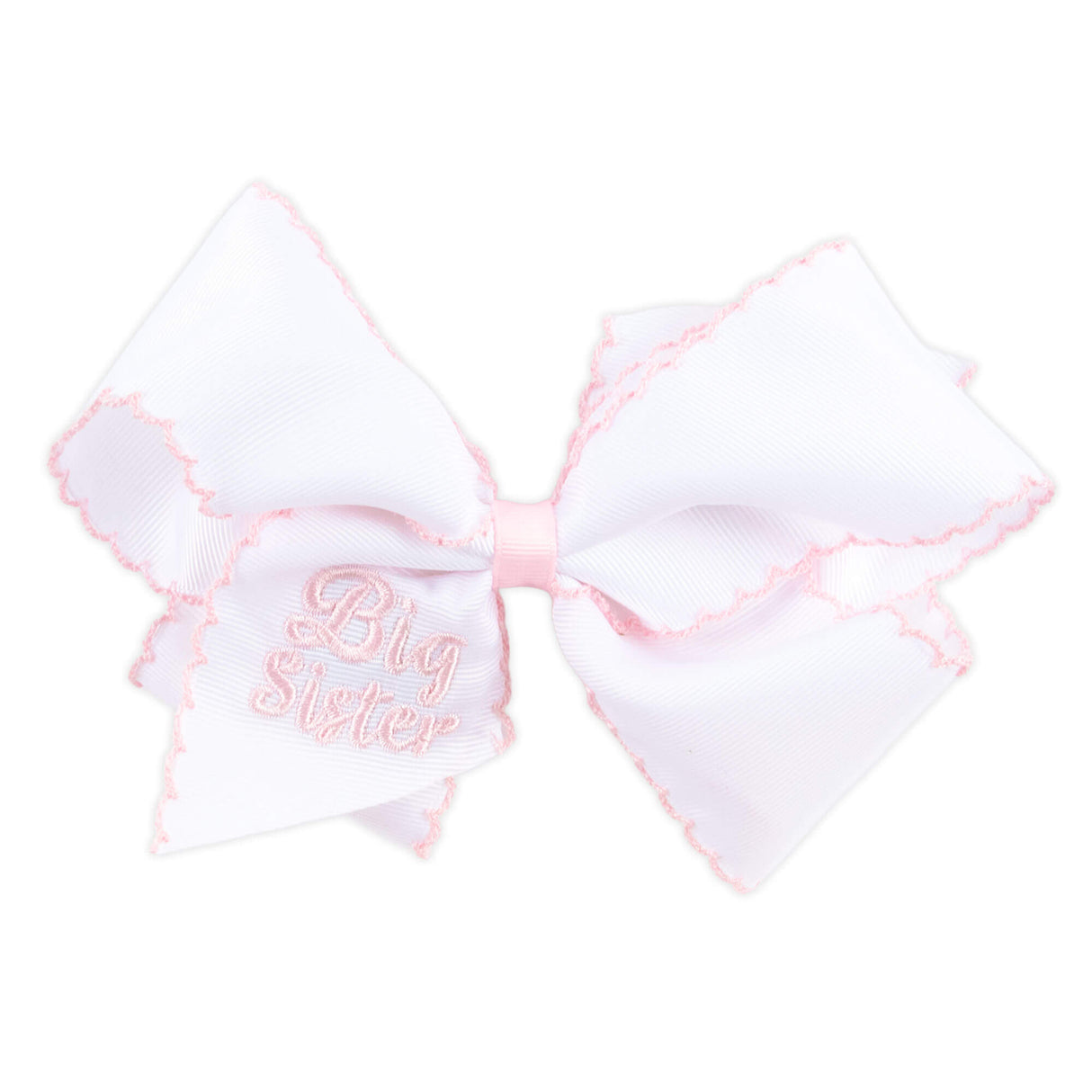 Big Sister Embroidered Moonstitch Hair Bow