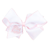 Big Sister Embroidered Moonstitch Hair Bow