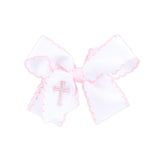 Cross Embroidered Moonstitch Hair Bow