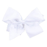 Cross Embroidered Moonstitch Hair Bow