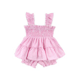 Light Pink Gingham Willow Bloomer Set