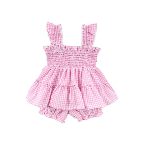 Light Pink Gingham Willow Bloomer Set
