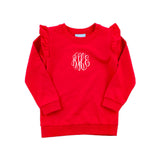 Red Ruffle Sweatshirt