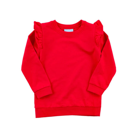 Red Ruffle Sweatshirt