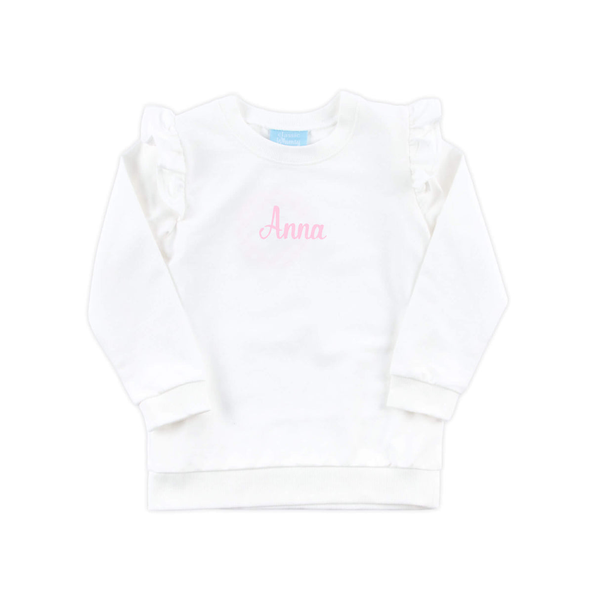 White Ruffle Sweatshirt