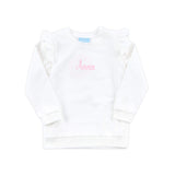 White Ruffle Sweatshirt