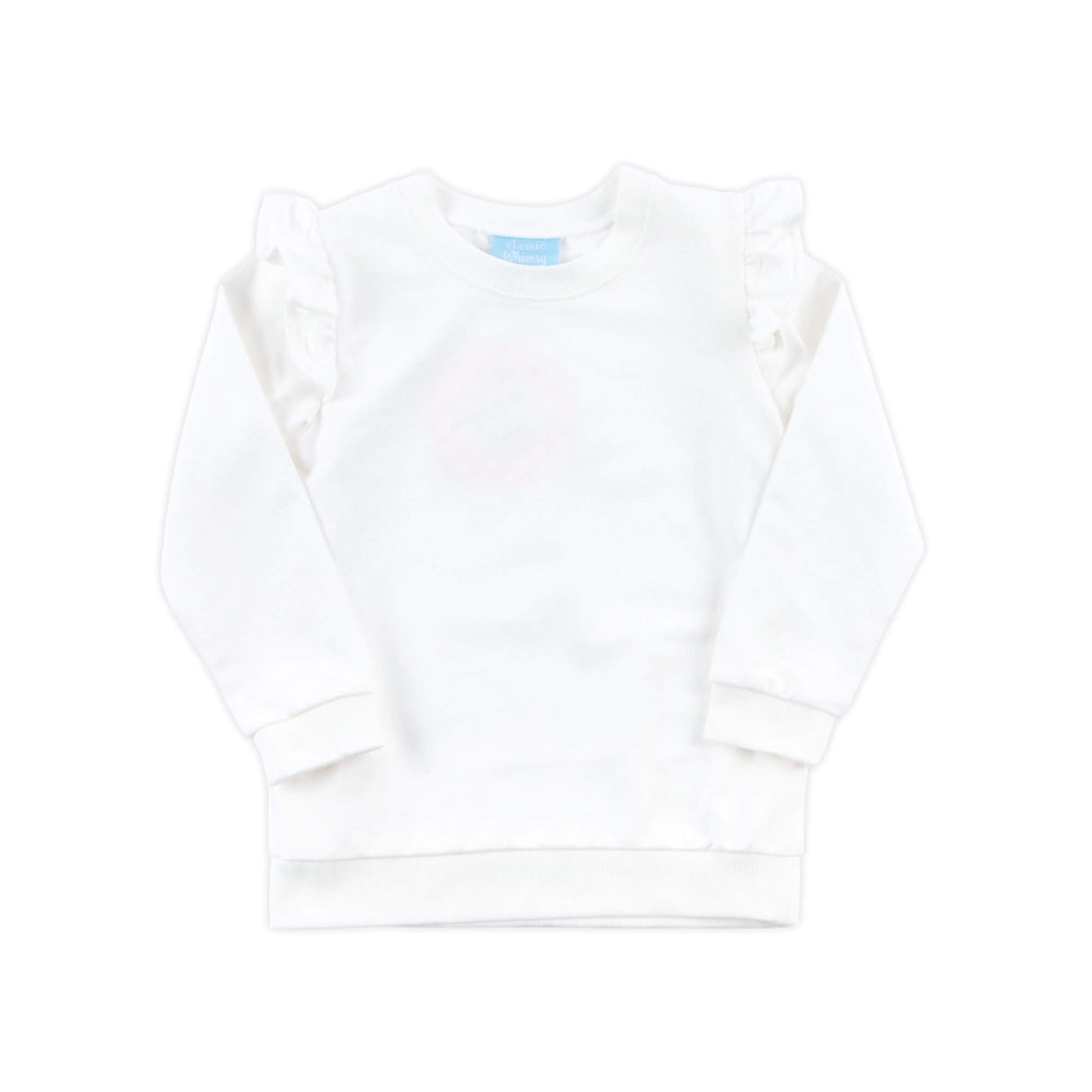 White Ruffle Sweatshirt