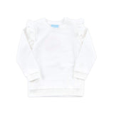 White Ruffle Sweatshirt