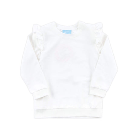 White Ruffle Sweatshirt