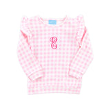 Pink Gingham Ruffle Sweatshirt