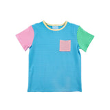 Colorblock Stripe Short Sleeve Pocket Shirt