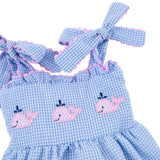 Ocean Whale Light Blue Gingham Aurora Bubble