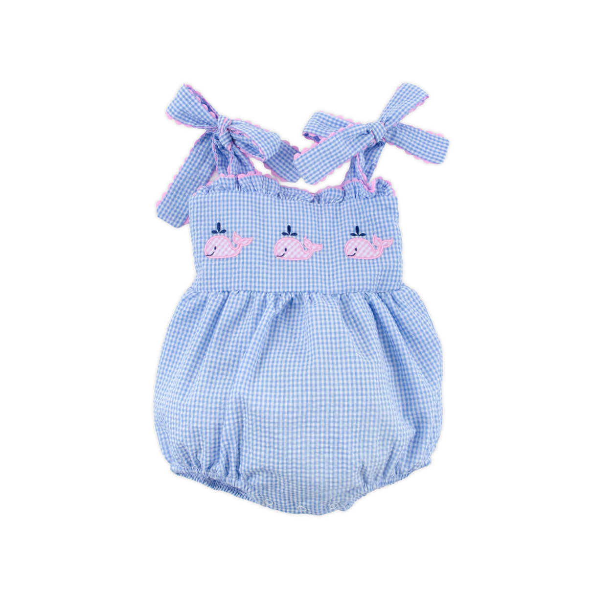 Ocean Whale Light Blue Gingham Aurora Bubble