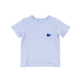 Ocean Whale Light Blue Stripe Short Sleeve Pocket Shirt