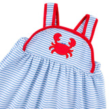 Coastal Crab Blue Stripe Skyler Dress