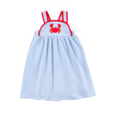 Coastal Crab Blue Stripe Skyler Dress
