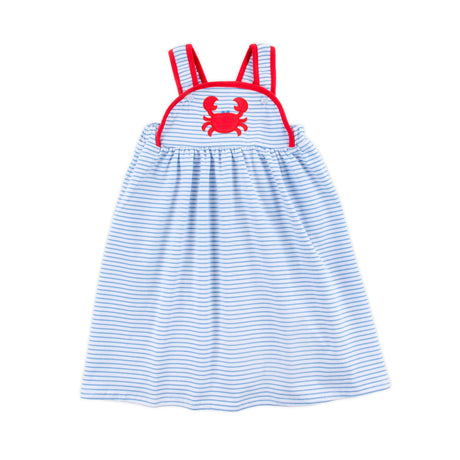 Coastal Crab Blue Stripe Skyler Dress
