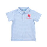 Coastal Crab Blue Stripe Polo