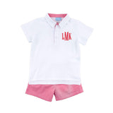 Red Gingham Polo Short Set