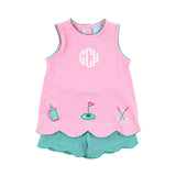 Golf Life Pink Stripe Cleo Short Set