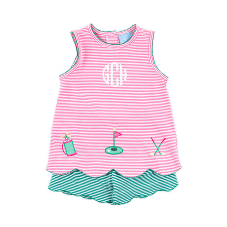 Golf Life Pink Stripe Cleo Short Set