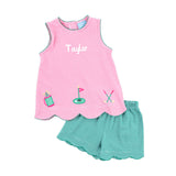 Golf Life Pink Stripe Cleo Short Set