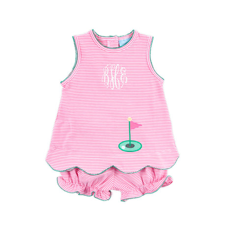 Golf Life Pink Stripe Cleo Bloomer Set