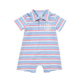 Patriotic Play Red & Blue Stripe Polo Romper