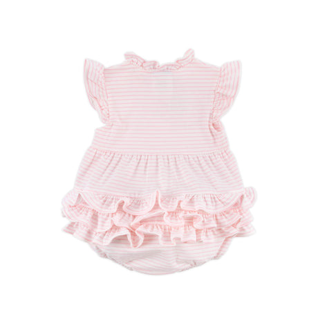 Light Pink Stripe Ruffle Nicole Bubble
