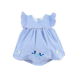 Sweet Bird Embroidered Light Blue Gingham Amelia Skirt Bubble