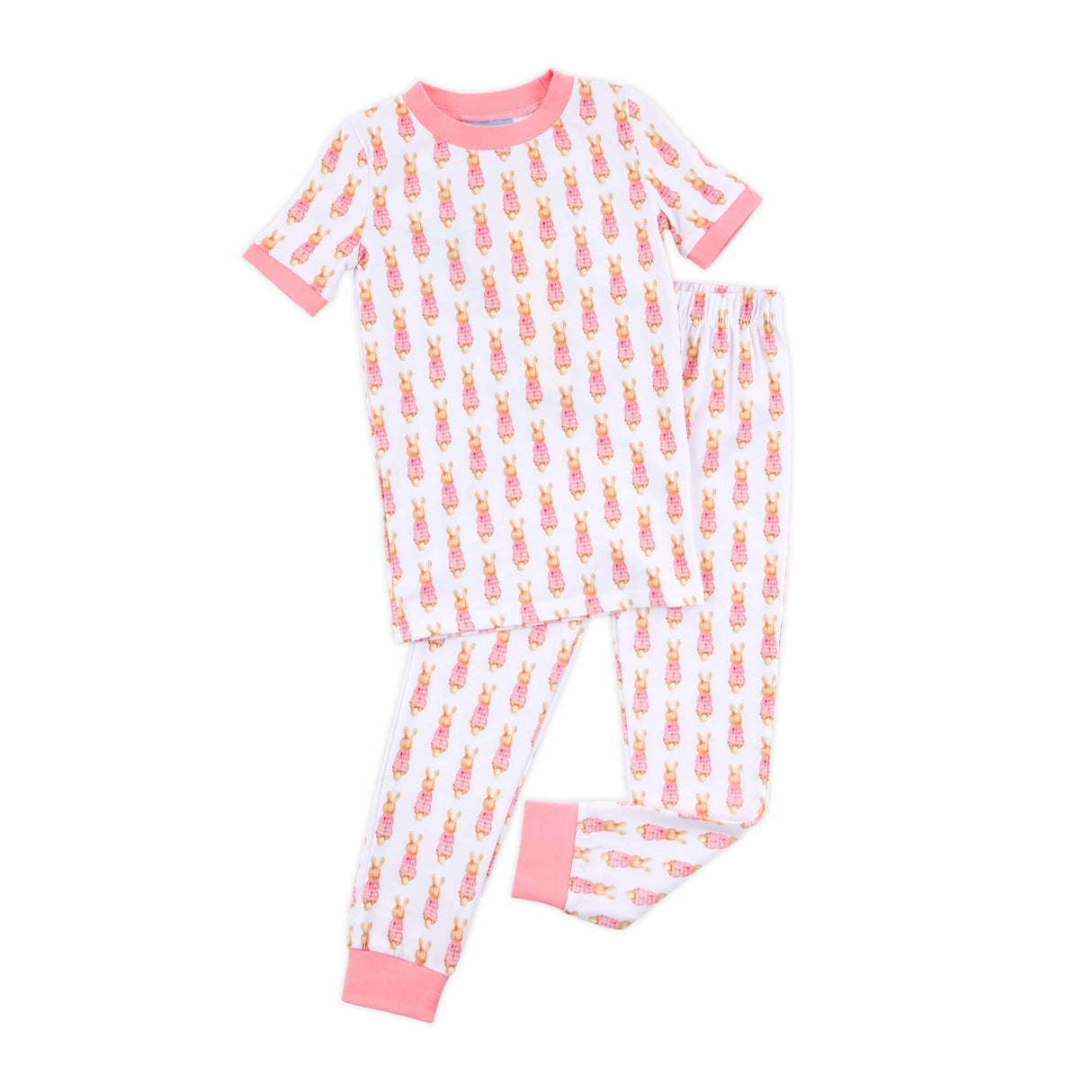 Gingham Storybook Bunnies Pink Pajamas