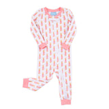 Gingham Storybook Bunnies Pink Zip Sleeper