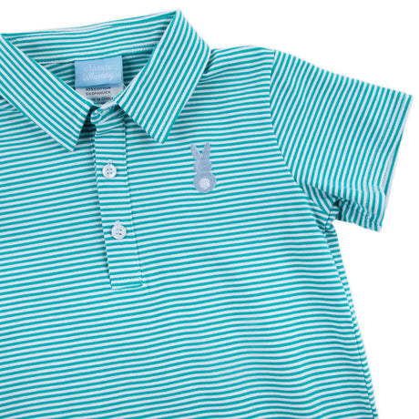 Peep Turquoise Stripe Polo