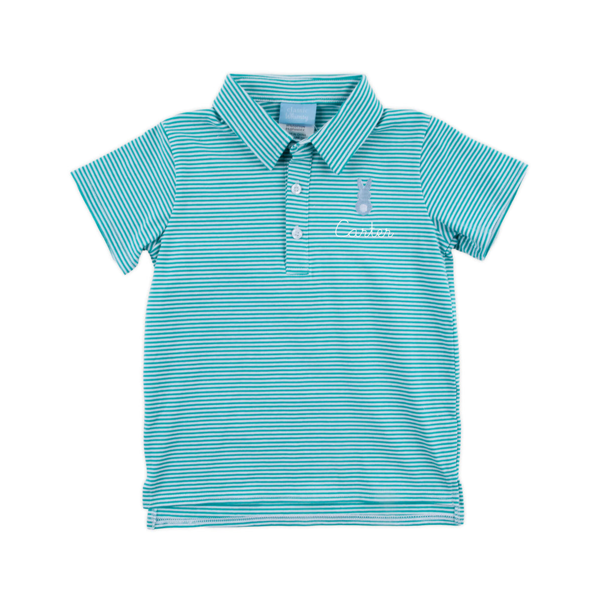Peep Turquoise Stripe Polo