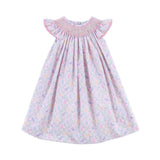 Easter Vine Smocked Pink Angel Sleeve Dress