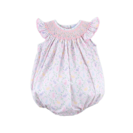 Easter Vine Smocked Pink Angel Sleeve Bubble