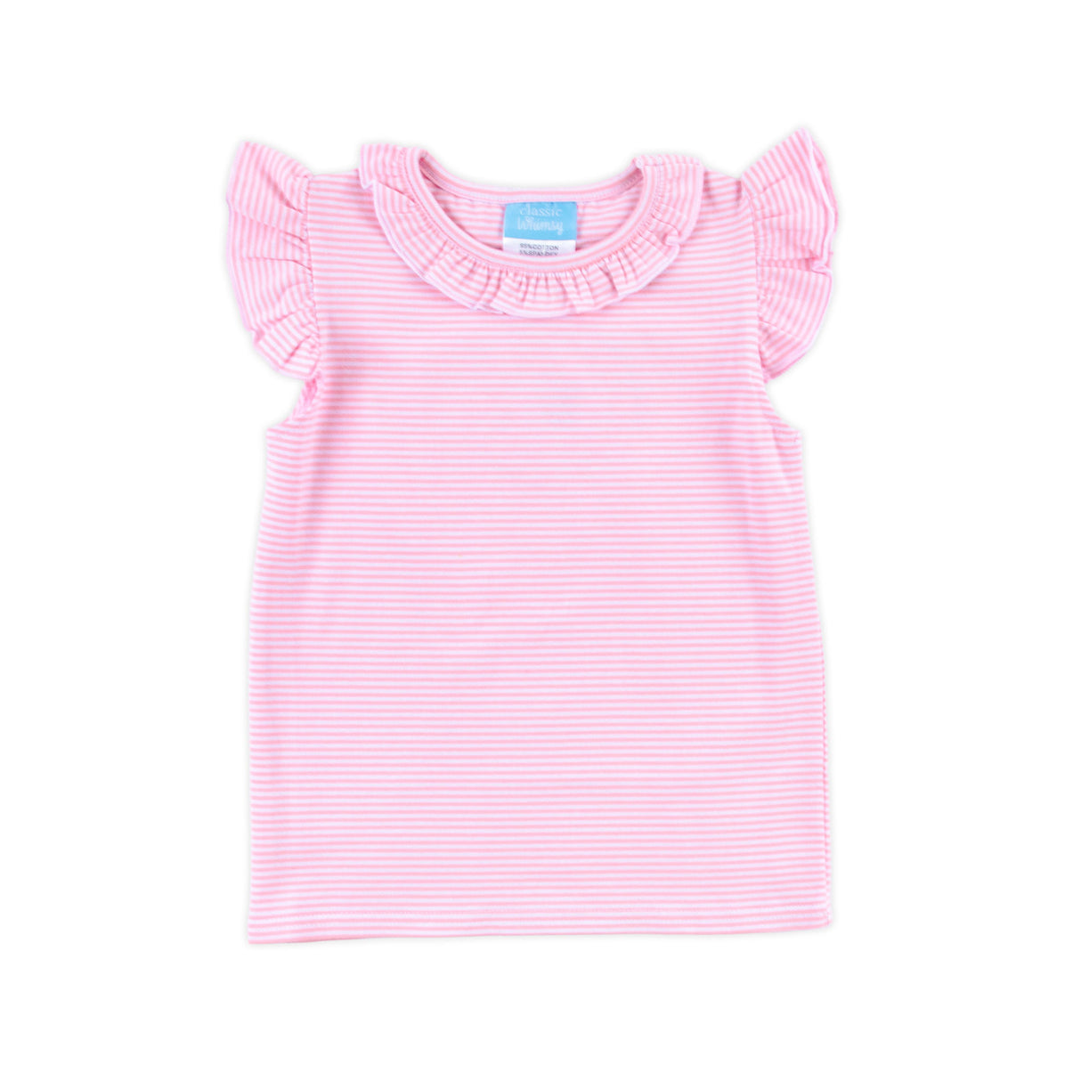 Pink Stripe Ruffle Top