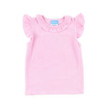 Pink Stripe Ruffle Top