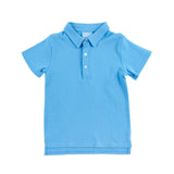 Solid Blue Knit Polo