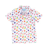 Fruity Print Short Sleeve Button Down