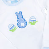Easter Bunny Blue Trim Green Stripe Pajamas