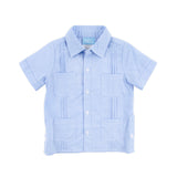 Blue Gingham Guayabera Shirt