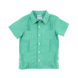 Green Gingham Guayabera Shirt