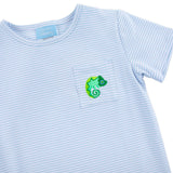 Fiesta Time Chameleon Light Blue Short Sleeve Pocket Shirt