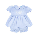 Light Blue Stripe Collared Bloomer Set