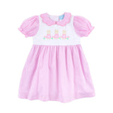 Storybook Bunny Trio Pink Gingham Dress