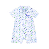 Western Cowboy Blue Polo Romper